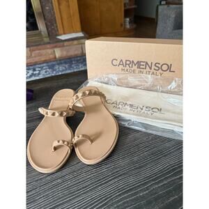 NIB Carmen Sol Maria Blush Flat Jelly Sandals Sz. 6